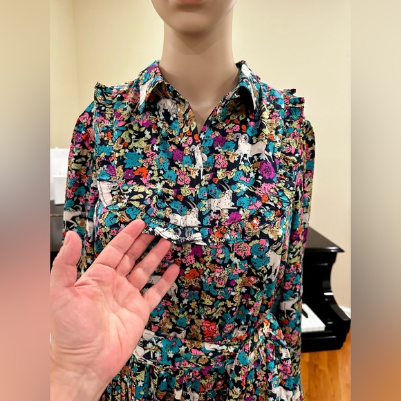 NWT Spring Summer Minimalist Retro J. Crew Animal Floral Print Dress - Picture 10 of 17